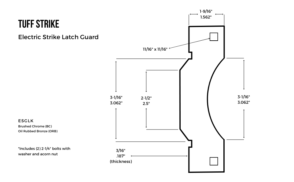low profile tamper proof latch guard for electric strike locks