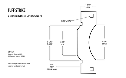 low profile tamper proof latch guard for electric strike locks